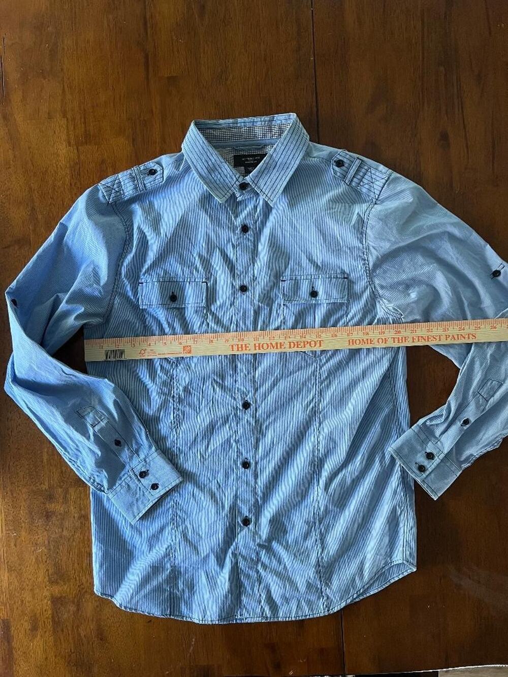 Mens Attention Modern Fit Long Sleeve Button Up Shirt, Size L